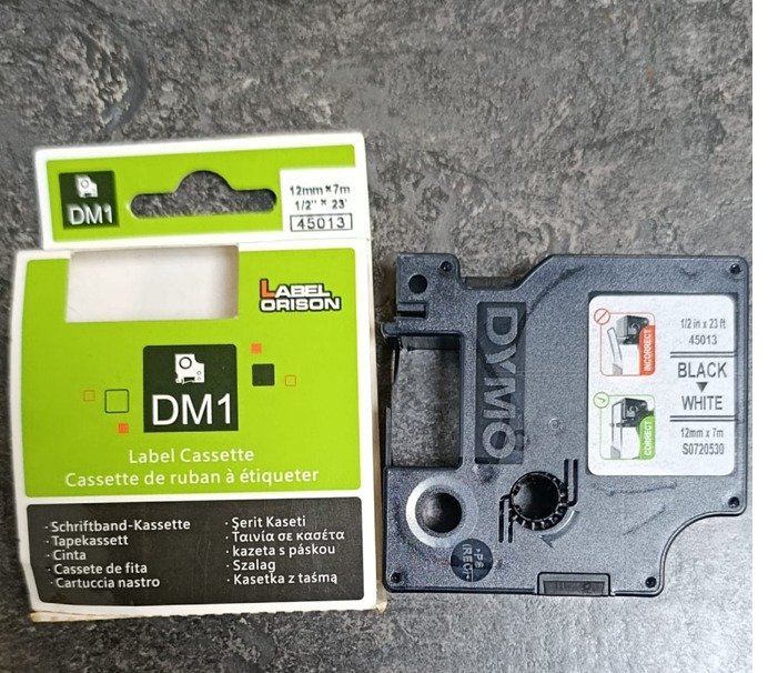 Etiquette Ruban Dymo D1 12mm 45013