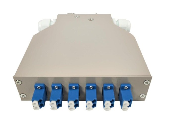 Boîtier mural DIN-Rail à 12 cores, LC duplex, fibre optique + adaptateur LC, monomode Taille: 140mm x 35mm x 160mm