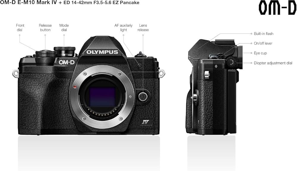 Kit d'appareil viseur electronic Photo Micro Four Thirds Olympus  Om-D E-M10 Mark IV Video 4K Wi-Fi  Capteur 20 Mp Objectif ed 14-42 mm f3.5-5.6 EZ